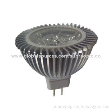 GU10 LED Spot Light with Silver White Shell, 3W Power Consumption and 45 Degrees, Beam Angle